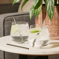 Stainless Steel Lowball Straws in Gunmetal
