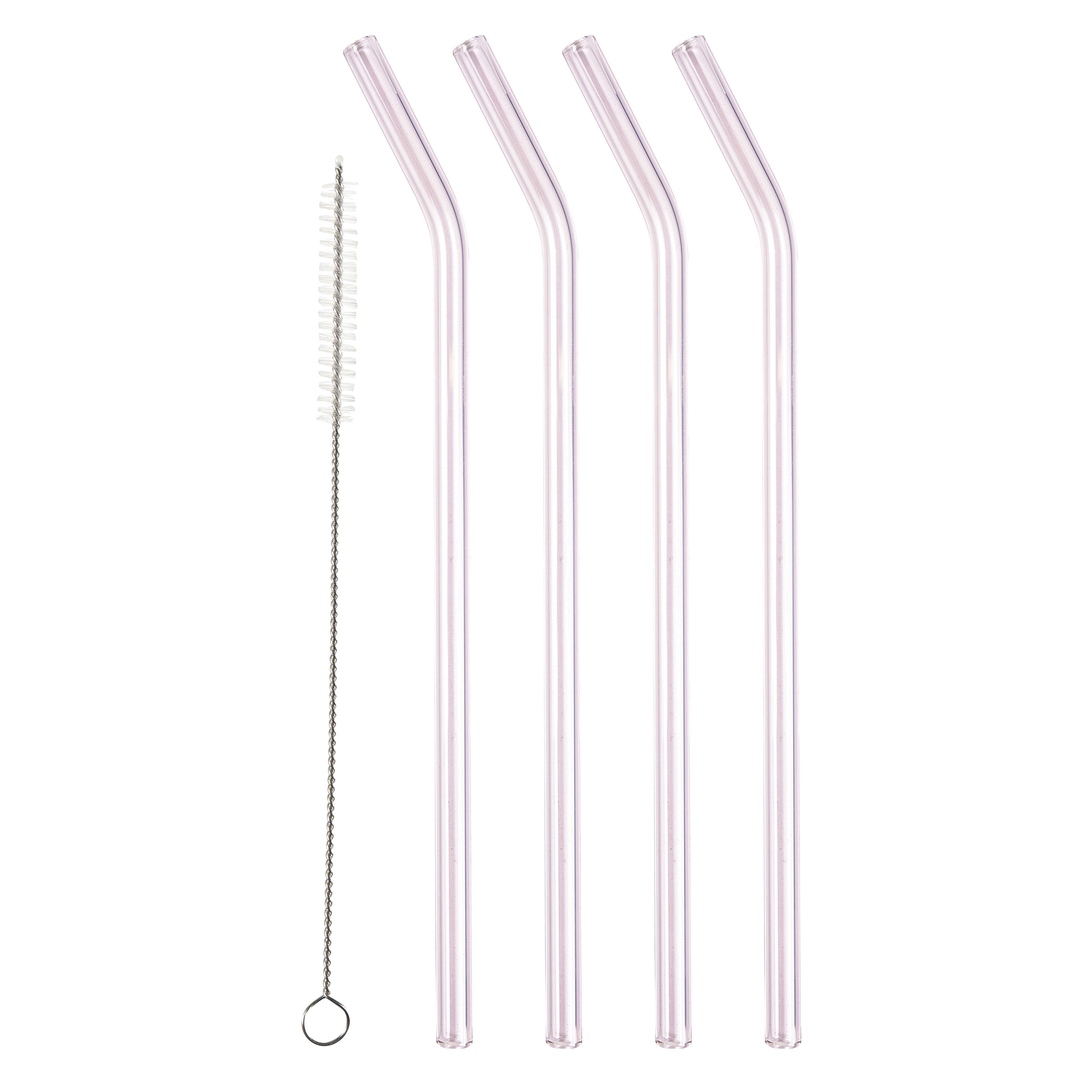 Glass Straw with Bend (Set of 4)