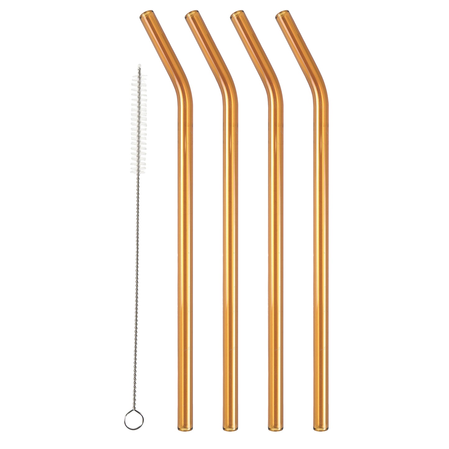 Glass Straw with Bend (Set of 4)