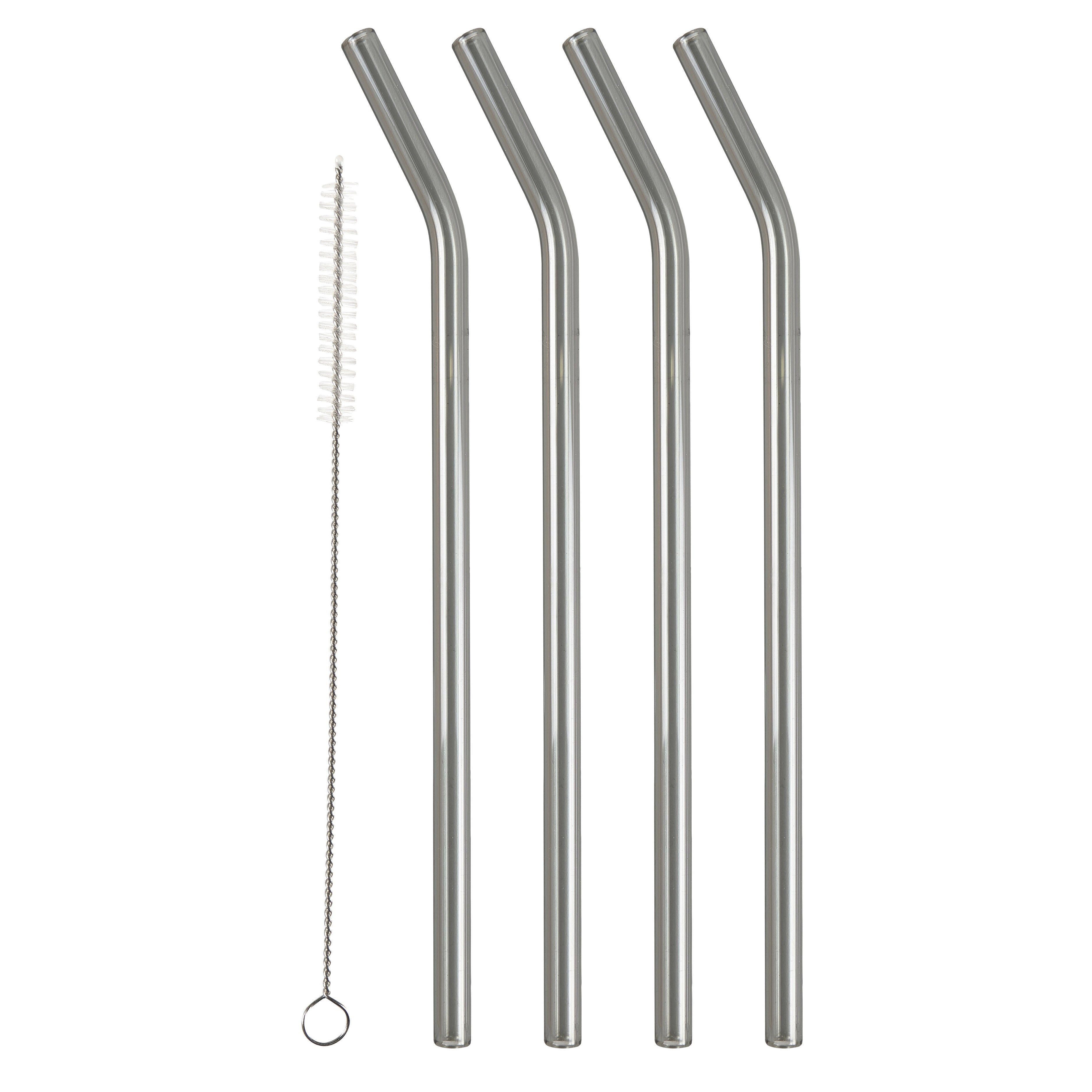 Glass Straw with Bend (Set of 4)
