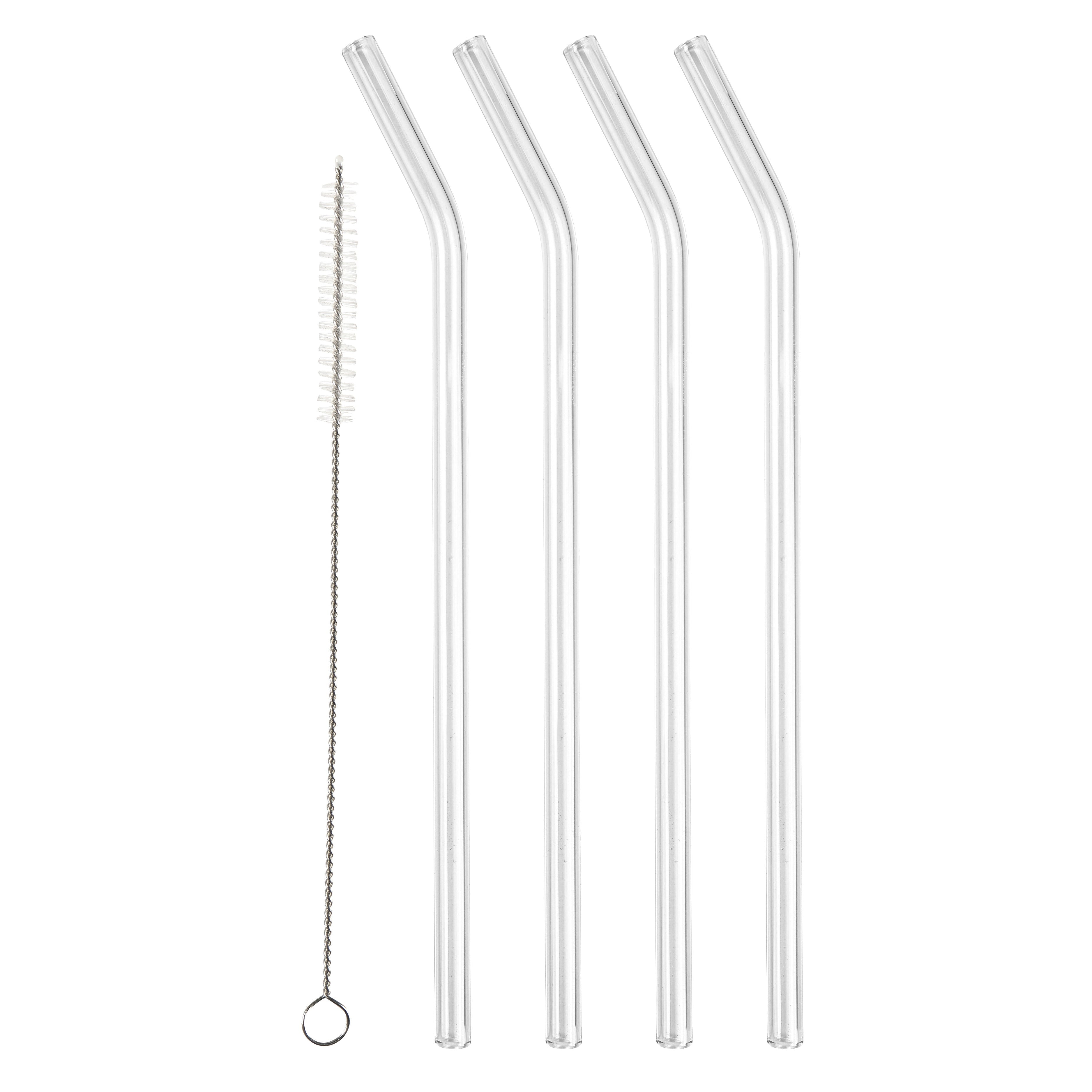 Glass Straw with Bend (Set of 4)