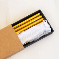 Short Metal Cocktail Straws (Set of 6)