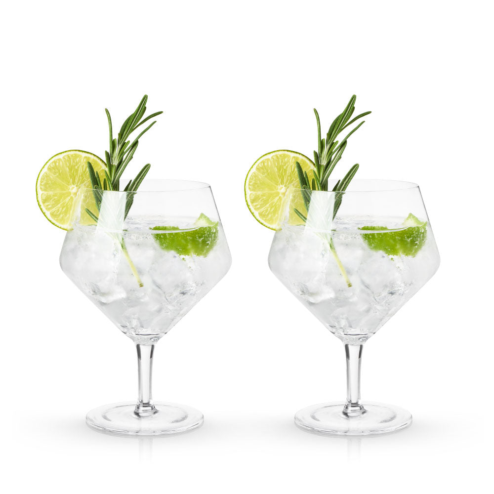 Angled Crystal Gin & Tonic Glass (Set of 2)