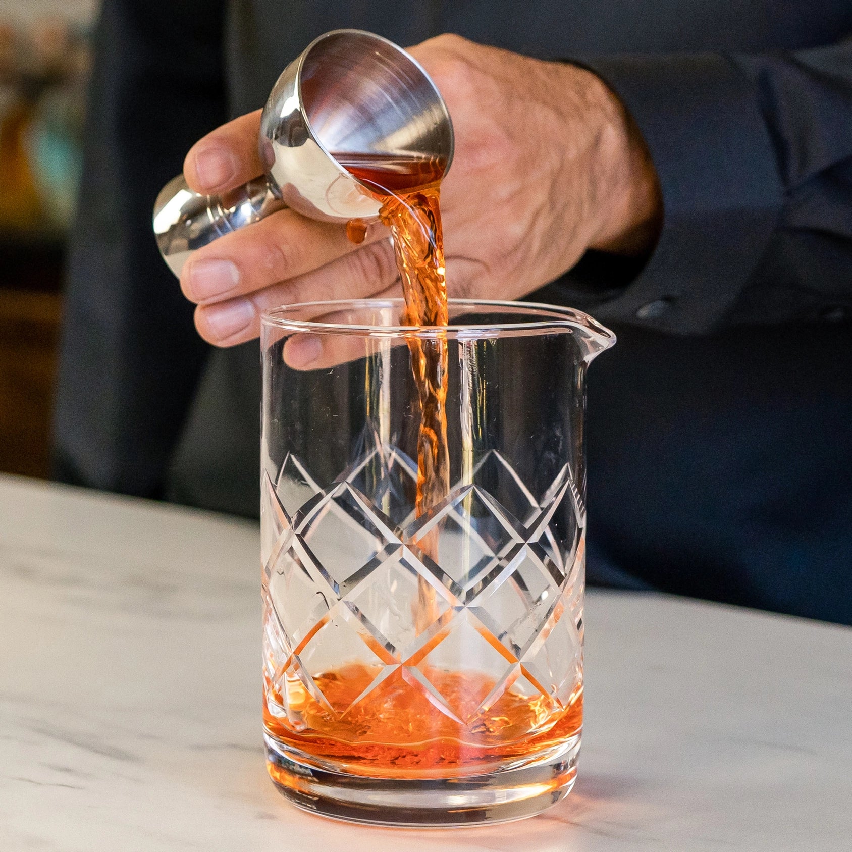 Cocktail Mixing Glass - Diamond Cut Design