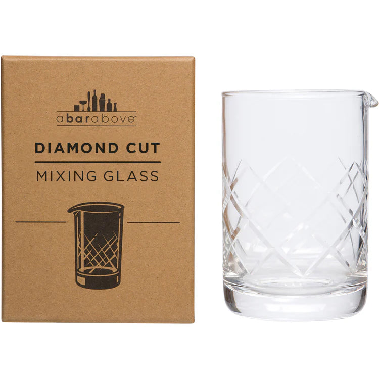 Cocktail Mixing Glass - Diamond Cut Design