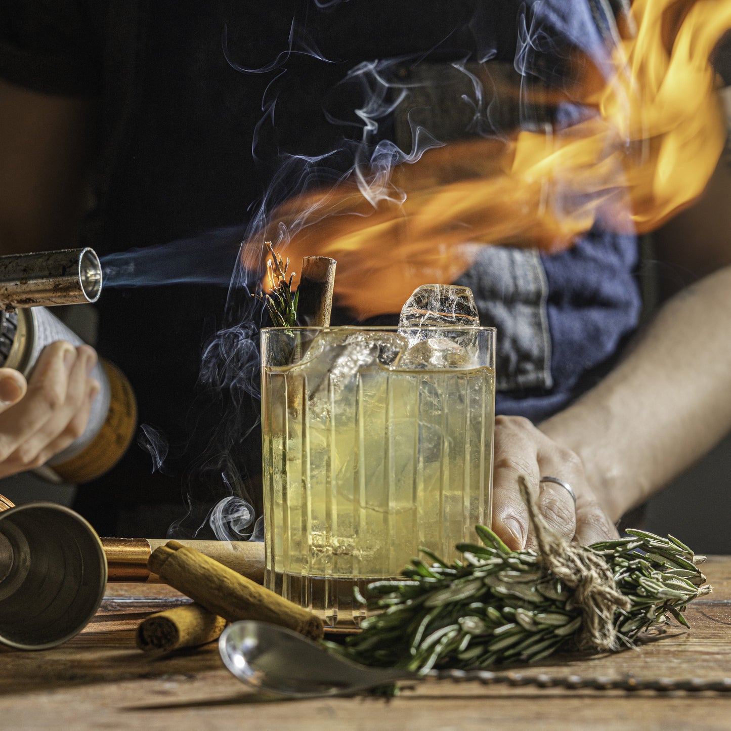 Lambda Cut Glass Double Rocks Glass