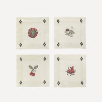 Re-Work Cocktail Napkins in Black Interior Print (Set of 6)