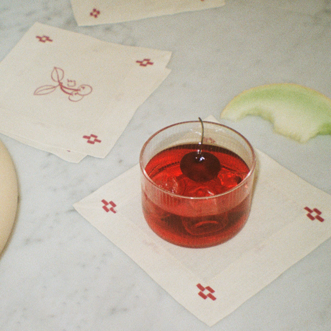 Re-Work Cocktail Napkins in Red Interior Print (Set of 6)