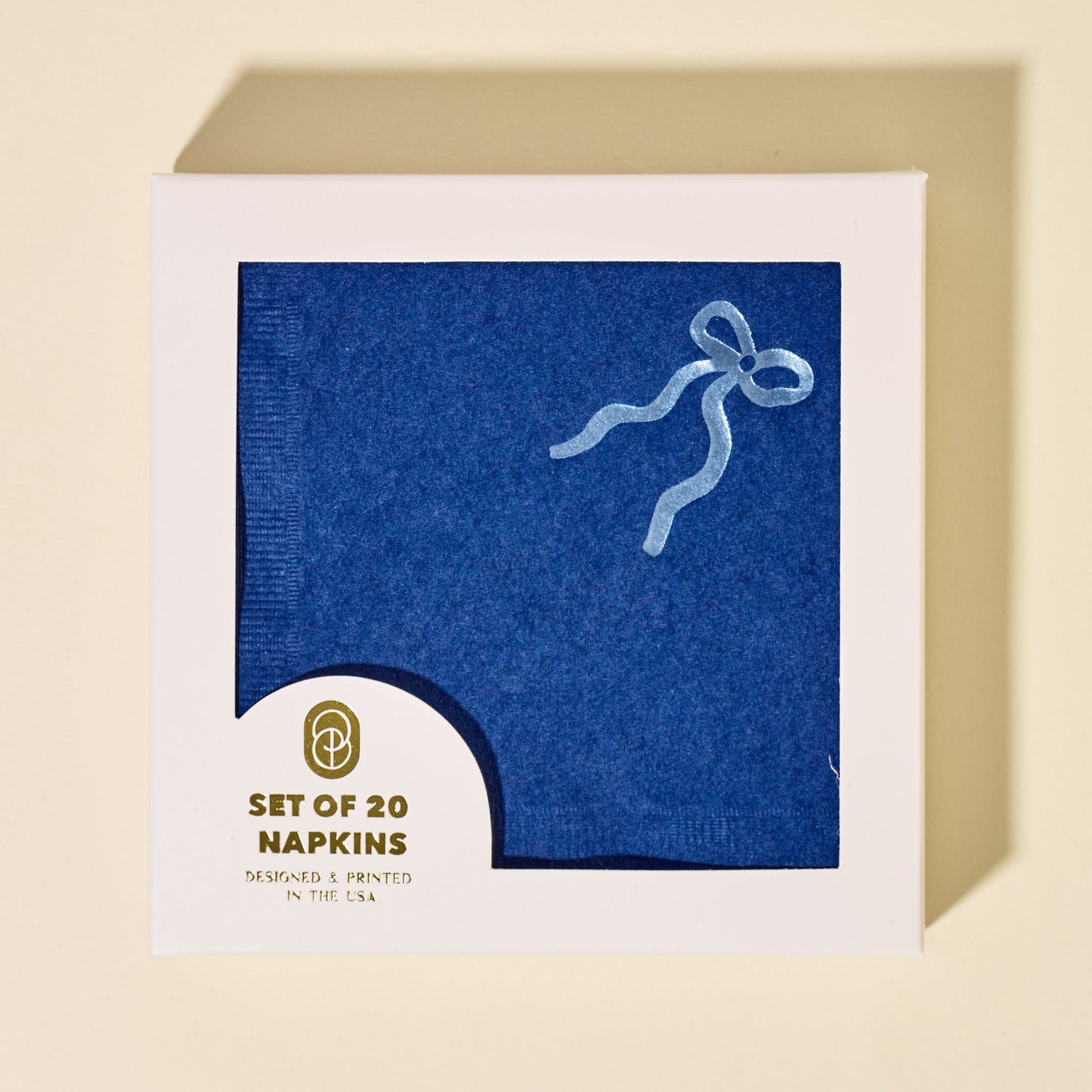 Navy Coquette Bow Paper Cocktail Napkins