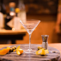 Crystal Martini Glasses with Ovals Design (Set of 2)