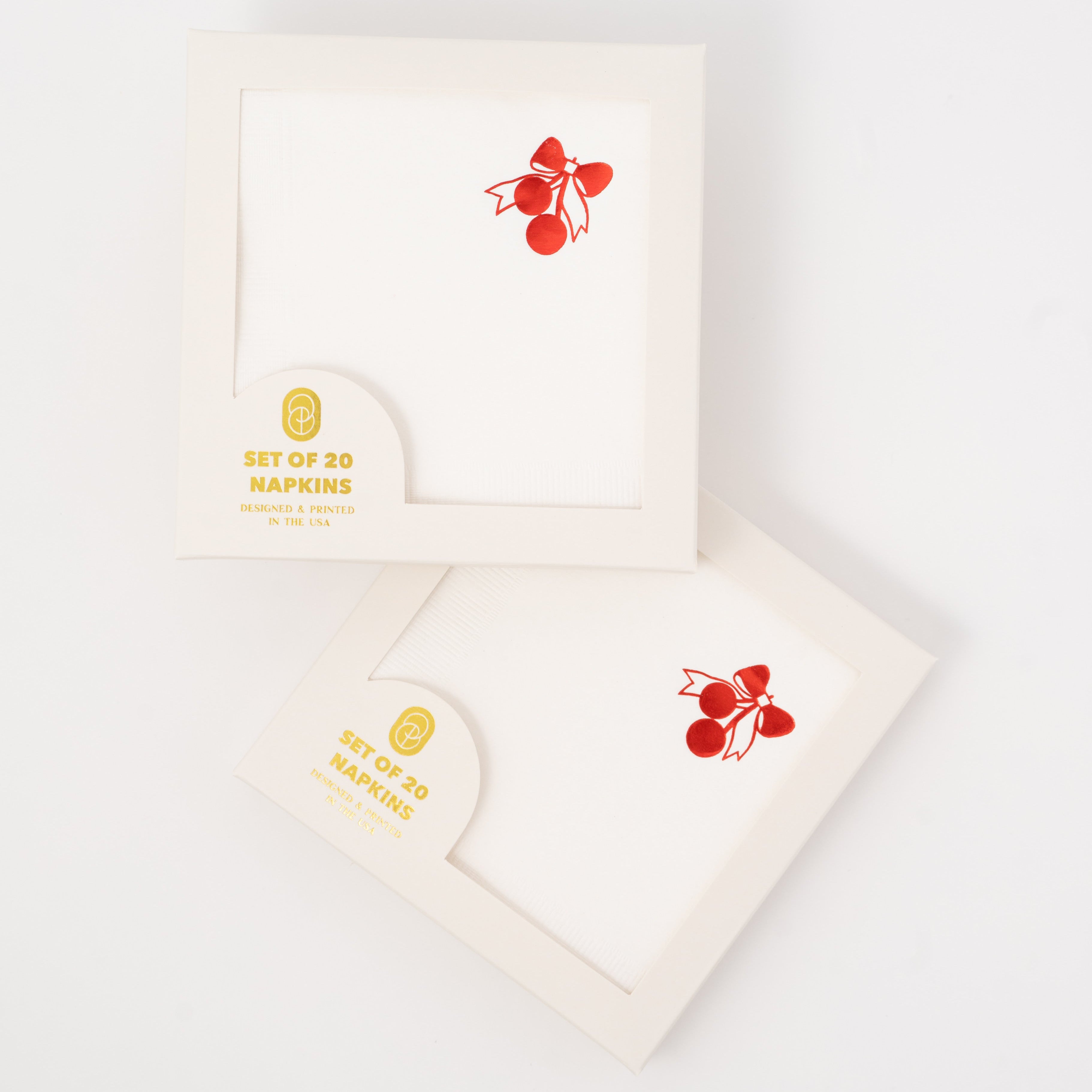 Cherry With A Bow Paper Cocktail Napkins