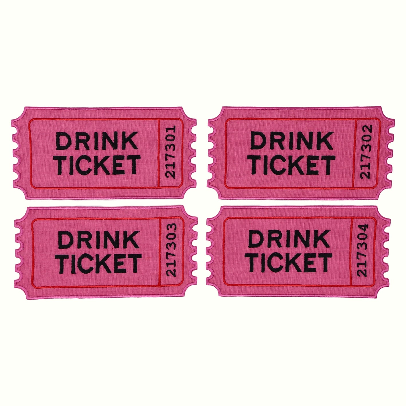 Drink Ticket Cocktail Napkins (Set of 4)