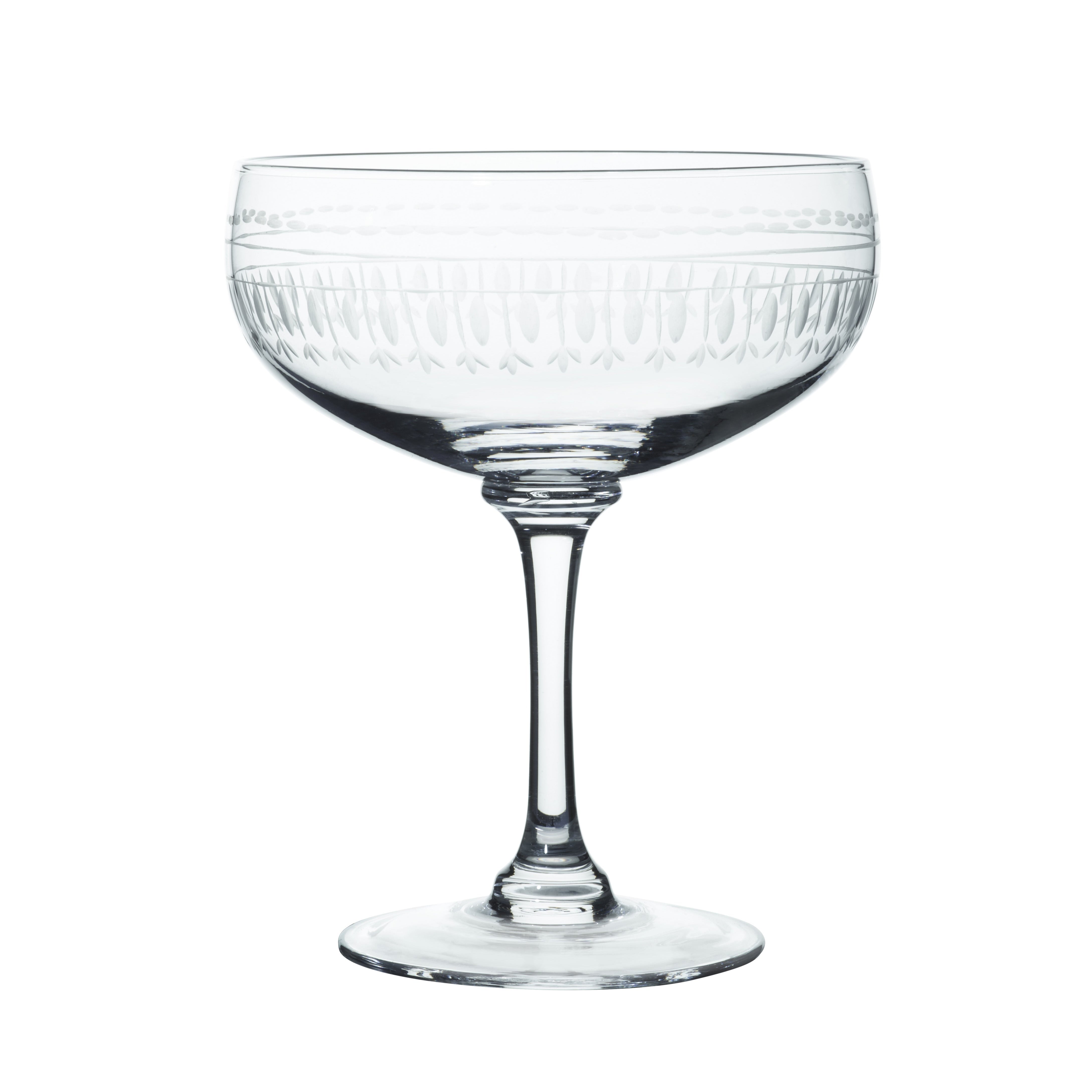 Crystal Cocktail Glasses with Ovals Design (Set of 4)