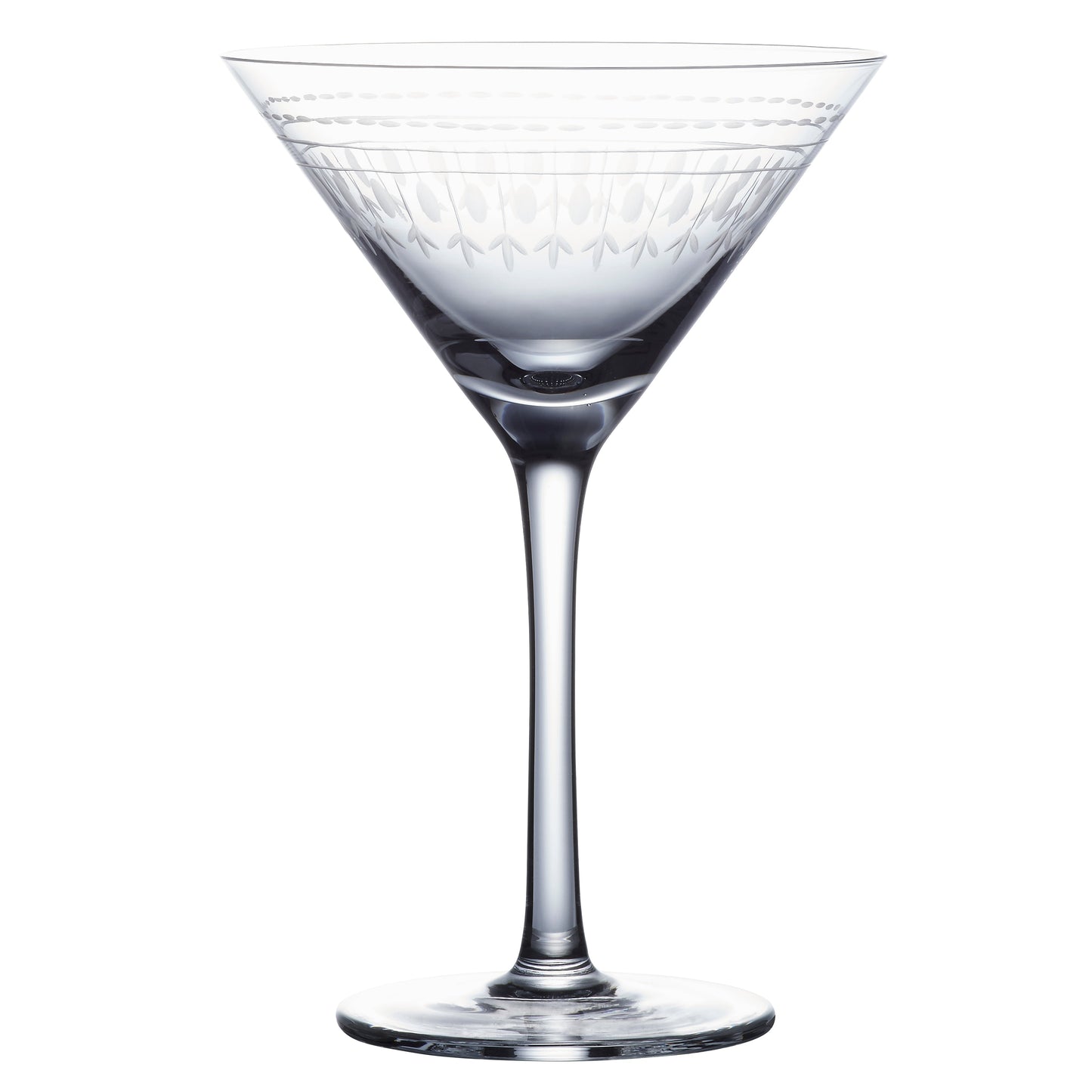 Crystal Martini Glasses with Ovals Design (Set of 2)