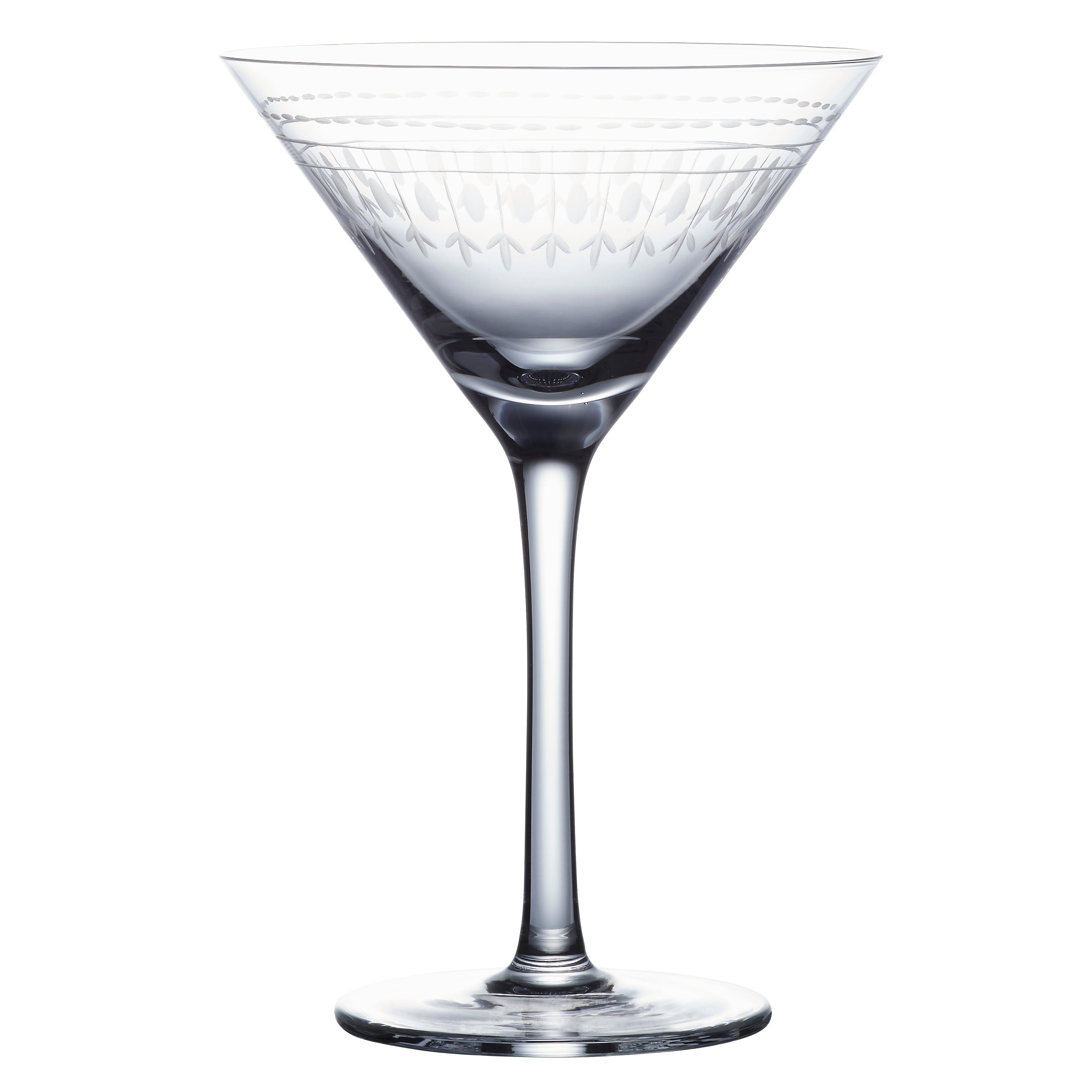 Crystal Martini Glasses with Ovals Design (Set of 2)