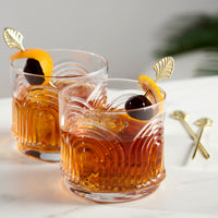 Deco Crystal Lowball Tumbler (Set of 2)