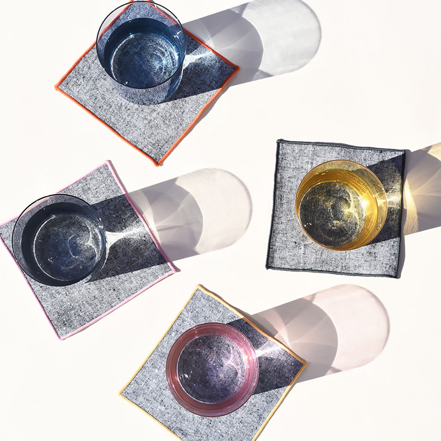 Rainbow Chambray Cocktail Napkins (Set of 4)