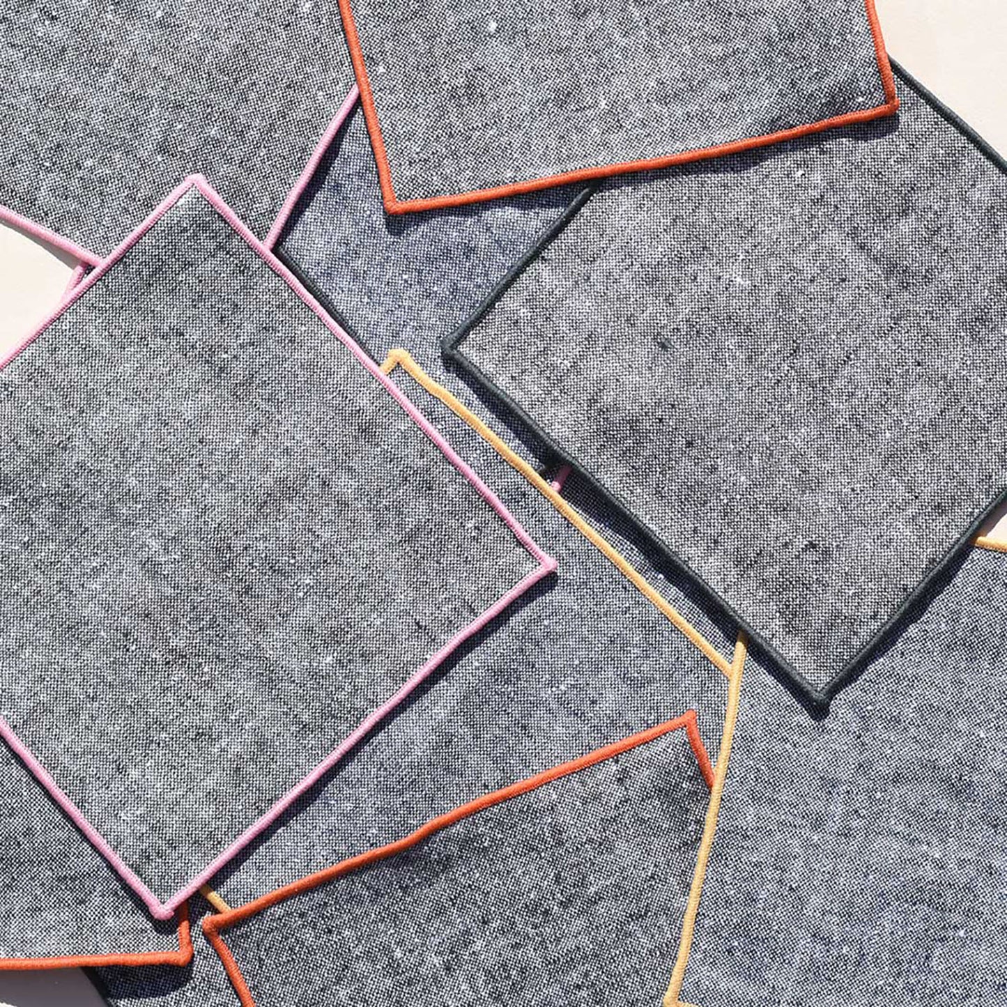 Rainbow Chambray Cocktail Napkins (Set of 4)