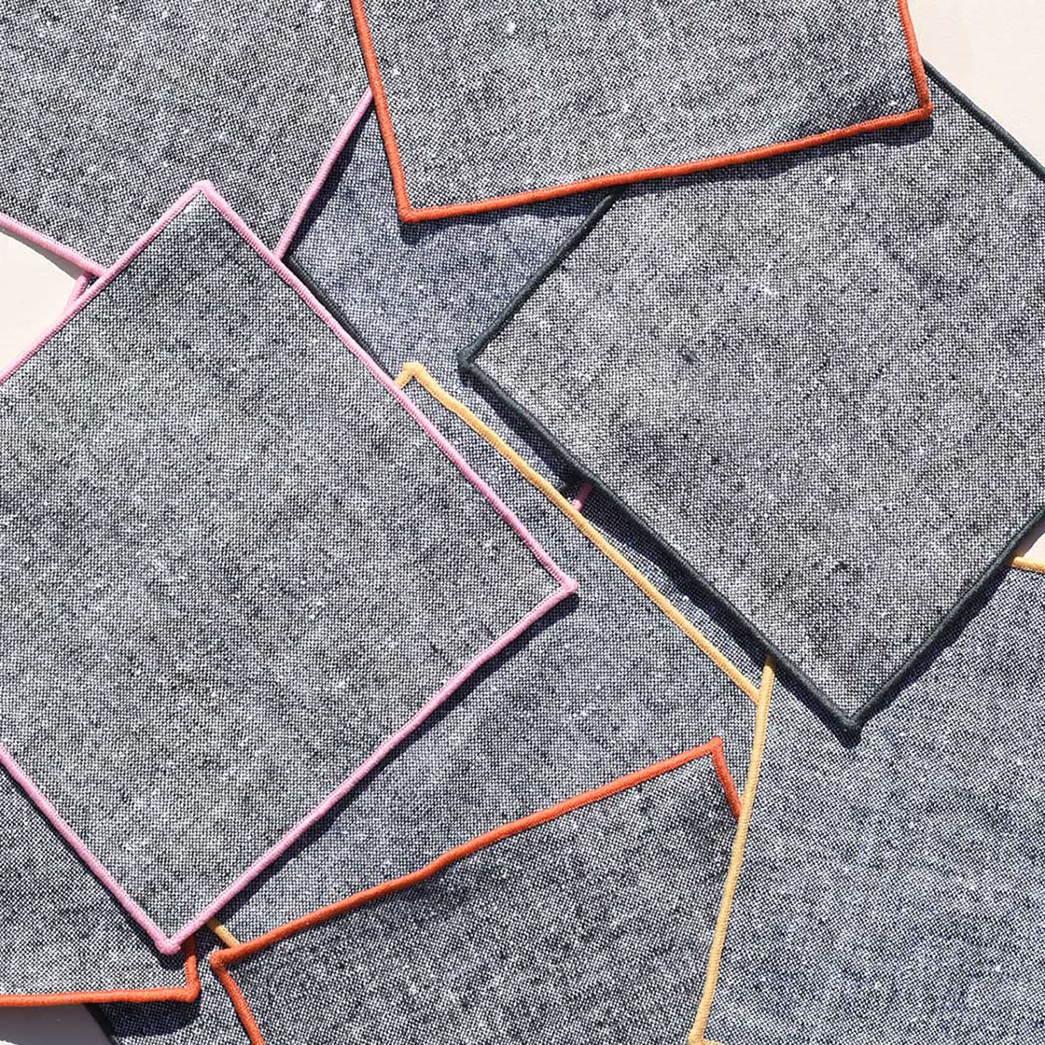 Rainbow Chambray Cocktail Napkins (Set of 4)