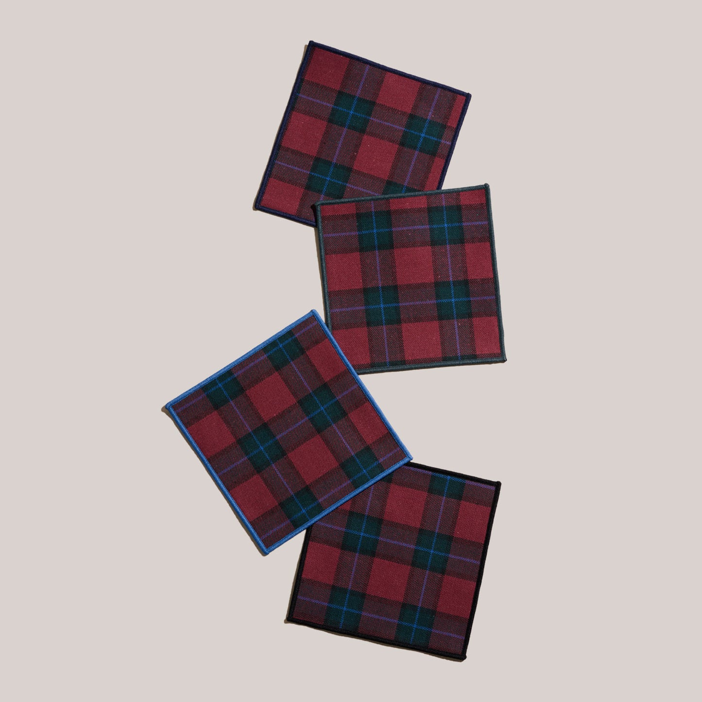 Jubilee Plaid Cocktail Napkins (Set of 4)