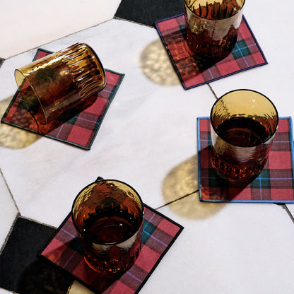 Jubilee Plaid Cocktail Napkins (Set of 4)