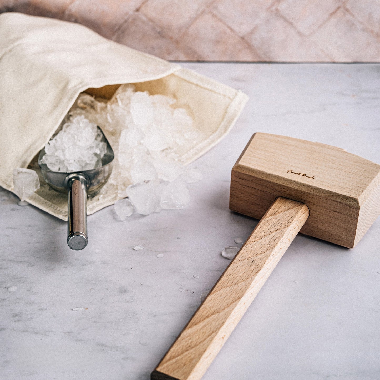 Lewis Ice Bag, Wood Mallet & Ice Scoop