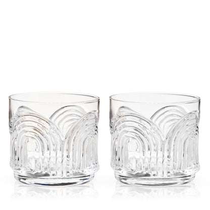 Deco Crystal Lowball Tumbler (Set of 2)