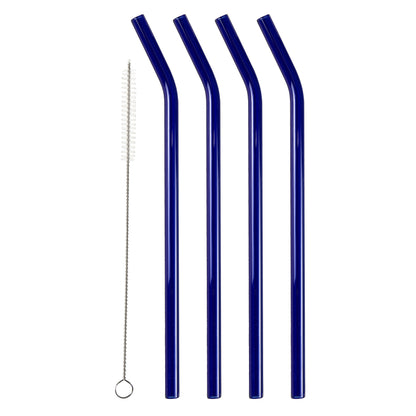 Glass Straw with Bend (Set of 4)