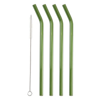 Glass Straw with Bend (Set of 4)