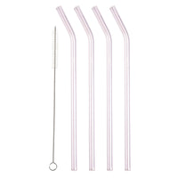 Glass Straw with Bend (Set of 4)
