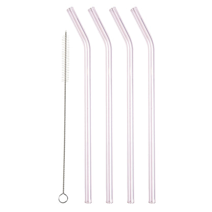 Glass Straw with Bend (Set of 4)
