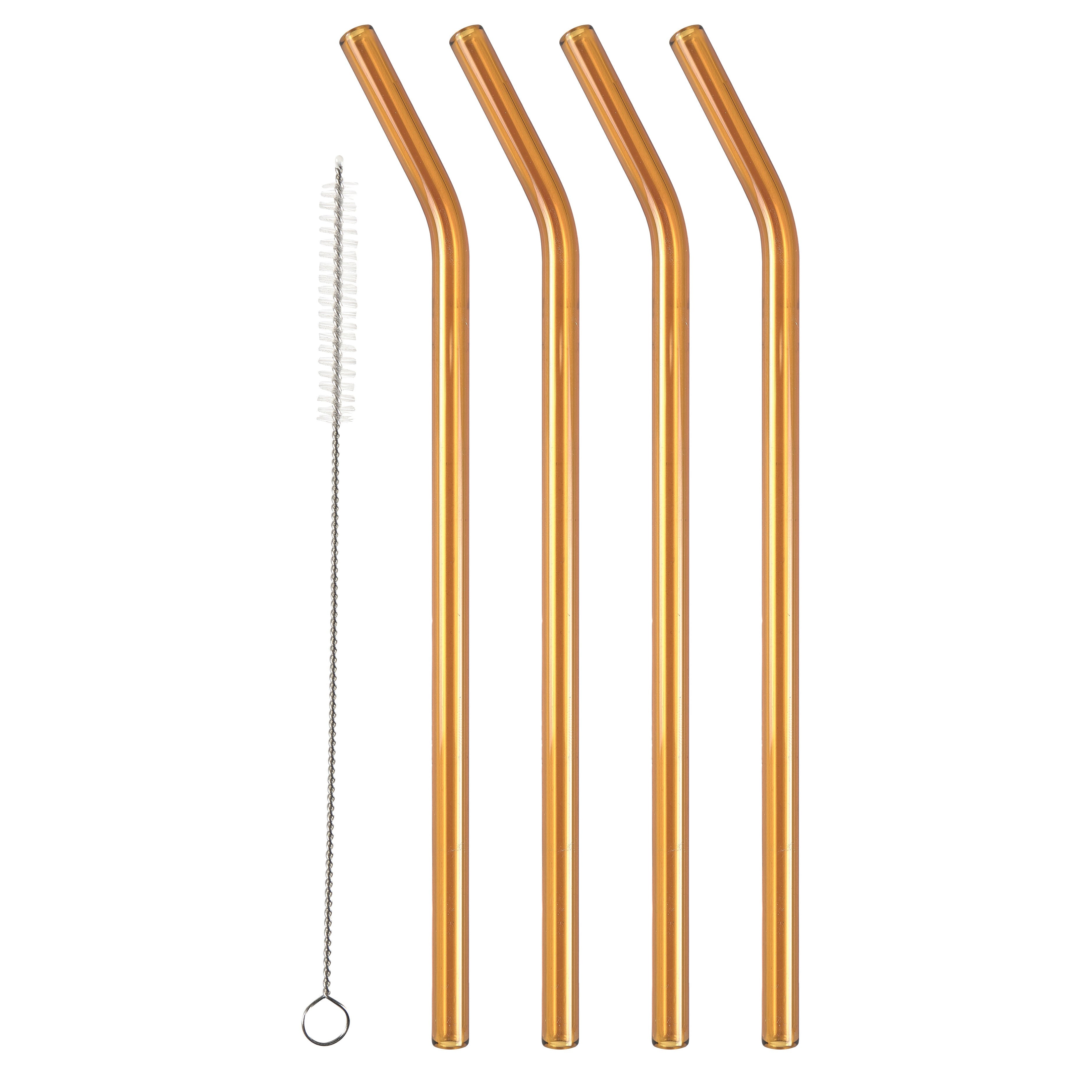 Glass Straw with Bend (Set of 4)