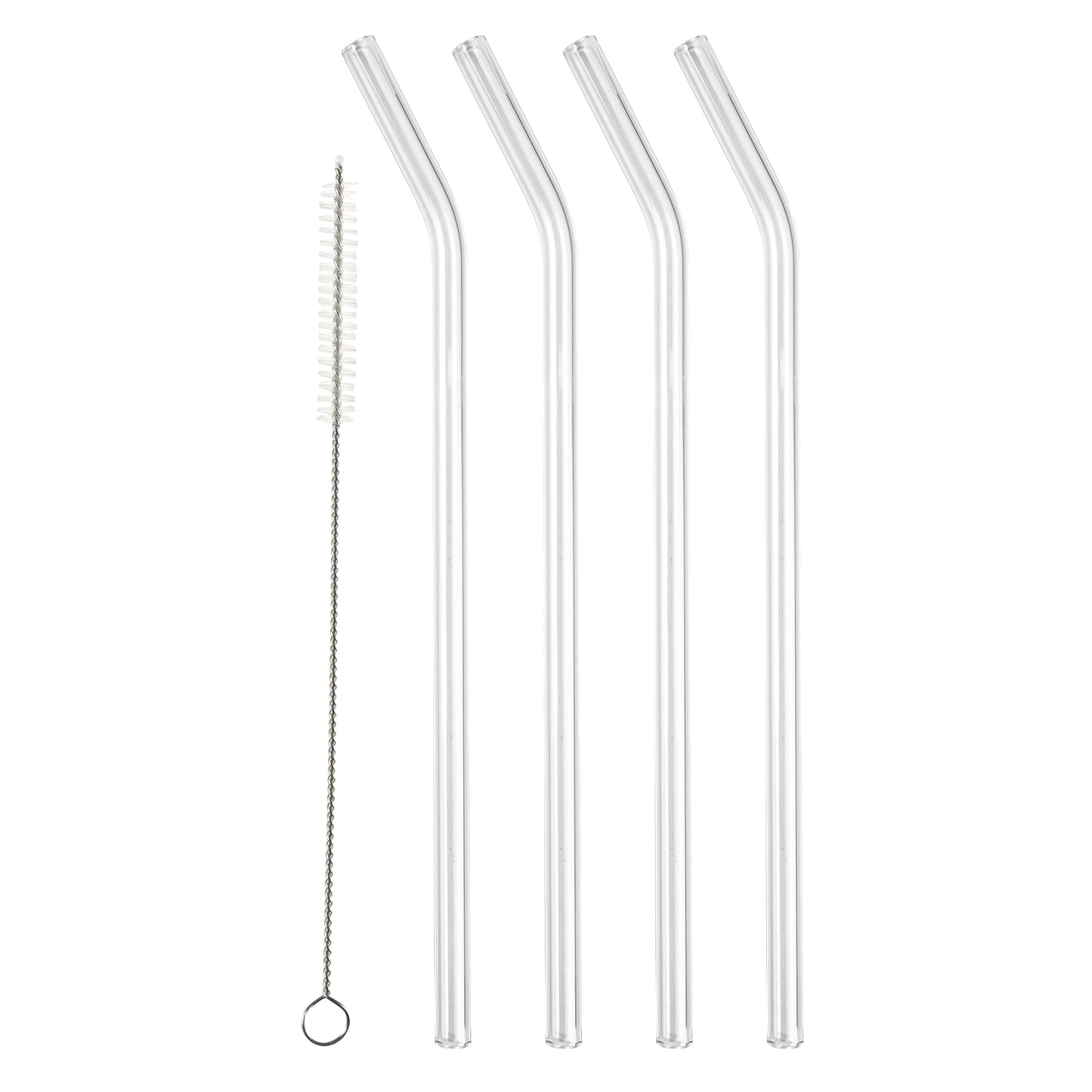 Glass Straw with Bend (Set of 4)