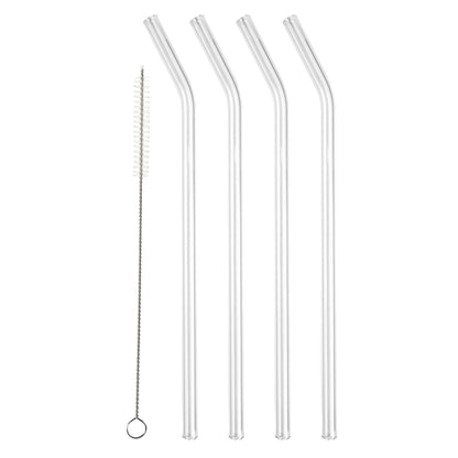 Glass Straw with Bend (Set of 4)