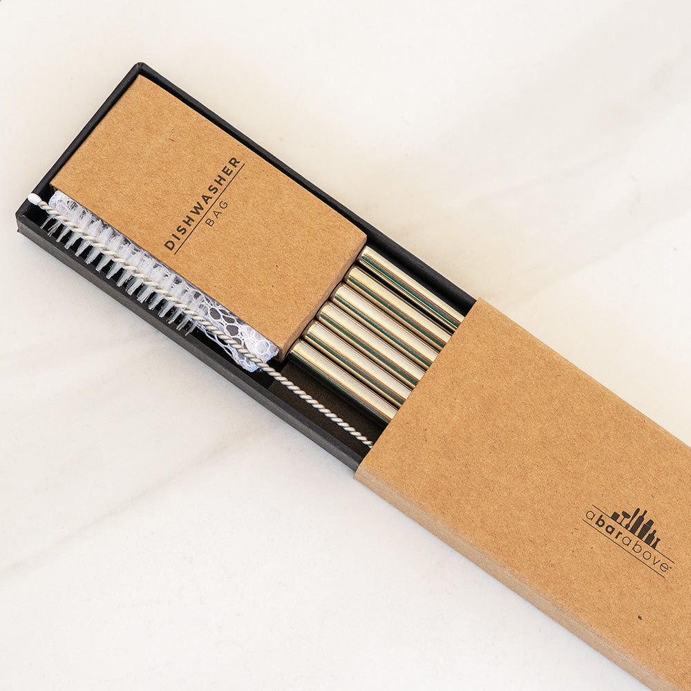 Short Metal Cocktail Straws (Set of 6)