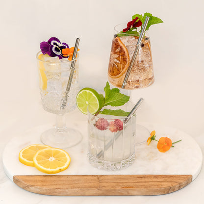 Short Metal Cocktail Straws (Set of 6)