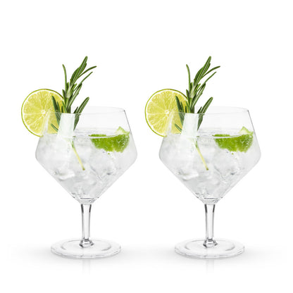 Angled Crystal Gin & Tonic Glass (Set of 2)