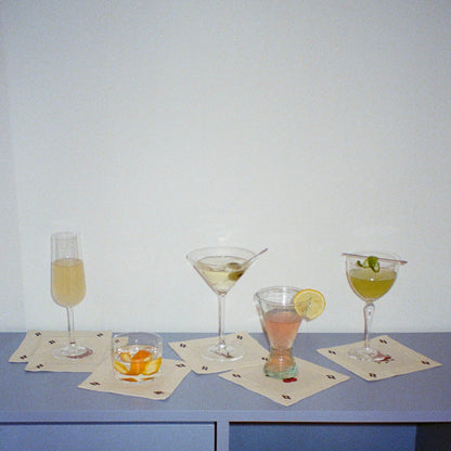 Re-Work Cocktail Napkins in Black Interior Print (Set of 6)