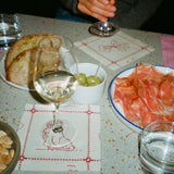 Re-Work Cocktail Napkins in Red Border Print (Set of 4)