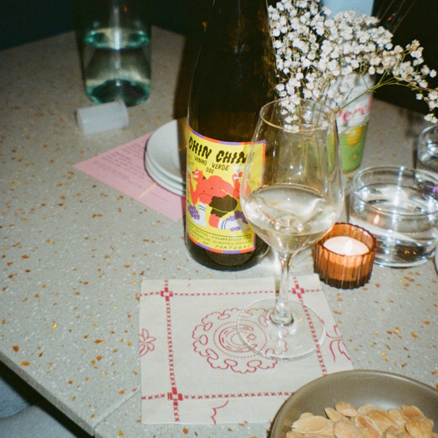 Re-Work Cocktail Napkins in Red Border Print (Set of 4)