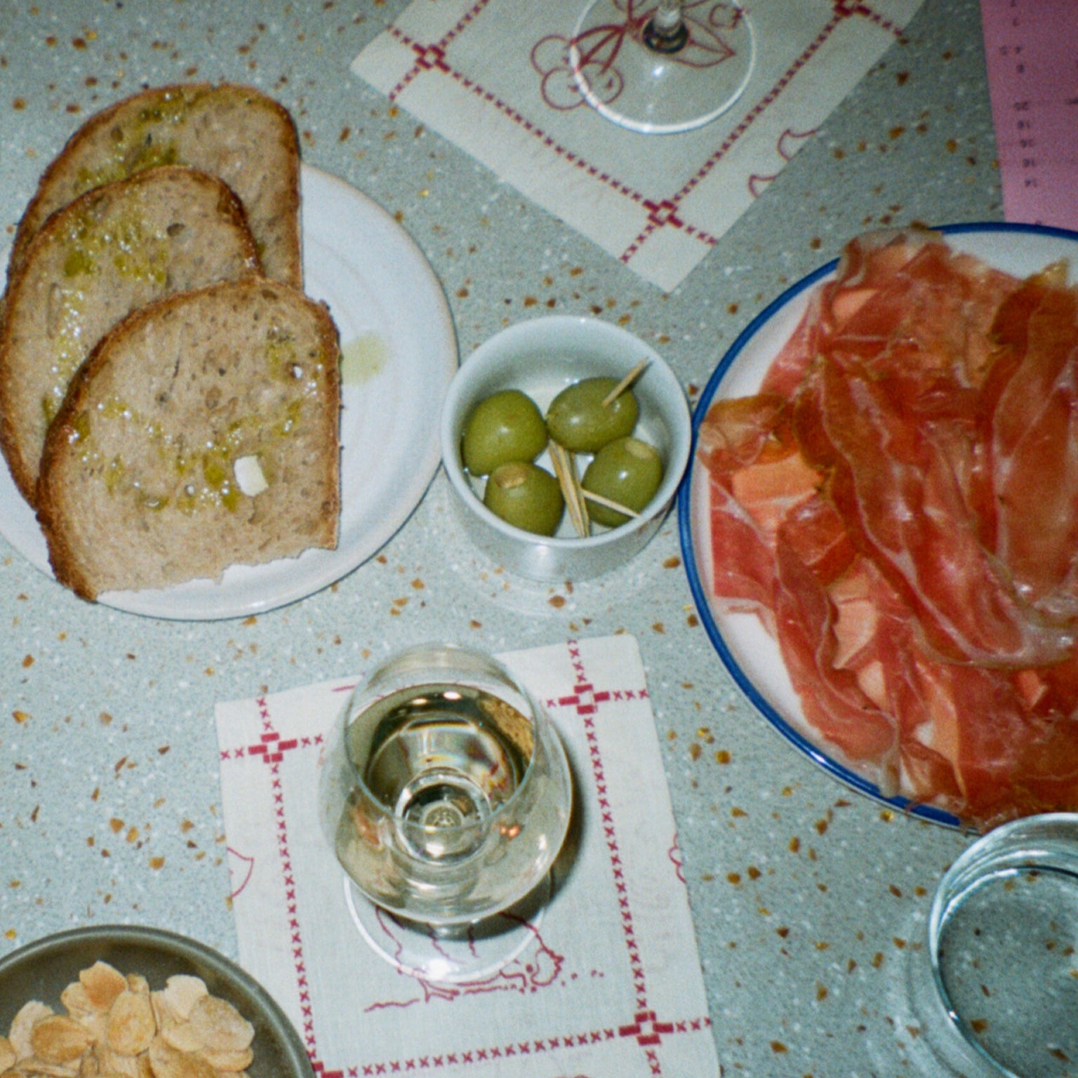 Re-Work Cocktail Napkins in Red Border Print (Set of 4)