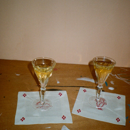 Re-Work Cocktail Napkins in Red Interior Print (Set of 6)