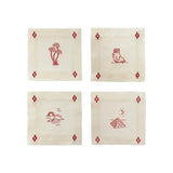 Re-Work Cocktail Napkins in Red Interior Print (Set of 4)