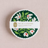 Floral Scalloped Coasters (Set of 4)