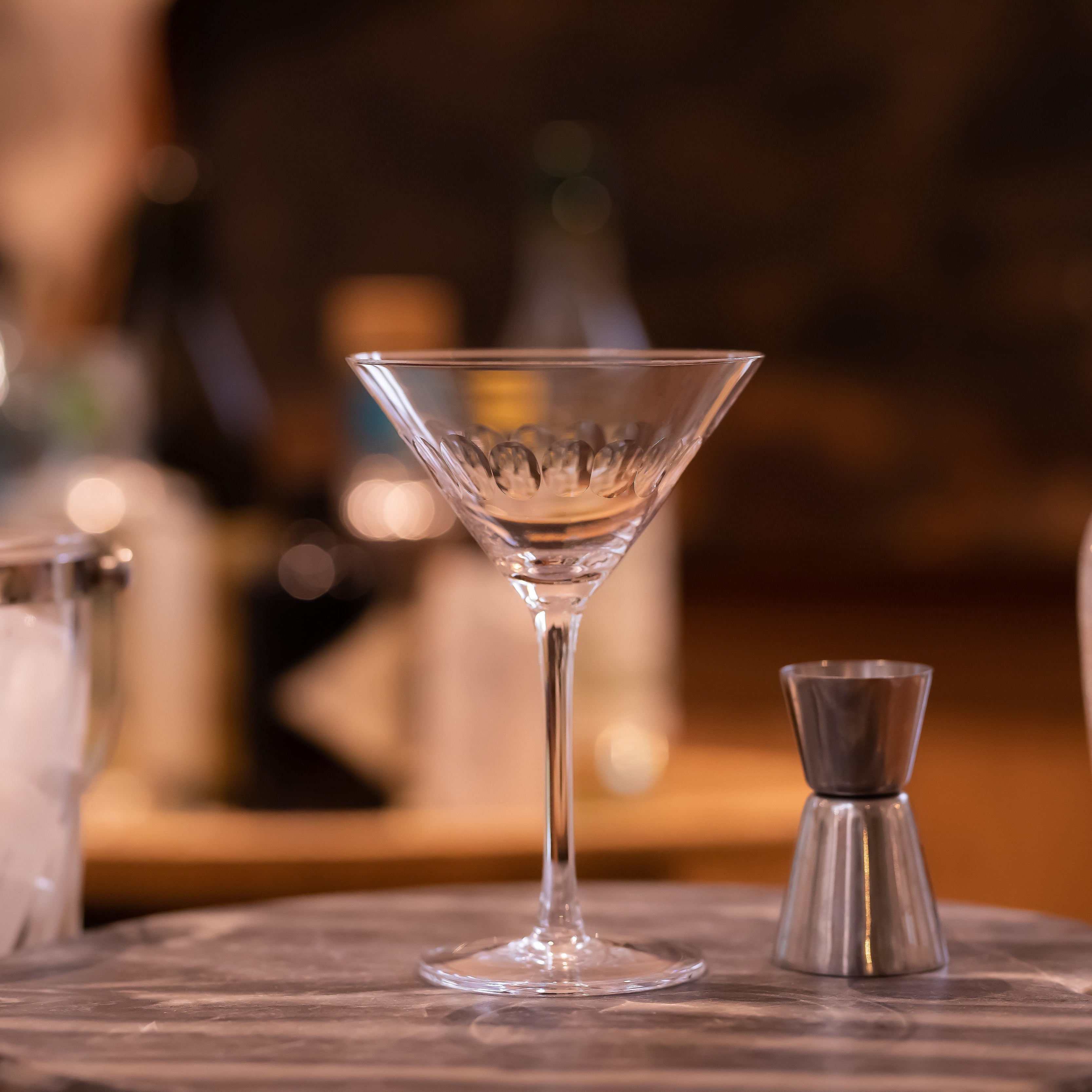 Crystal Martini Glasses with Lens Design (Set of 2)