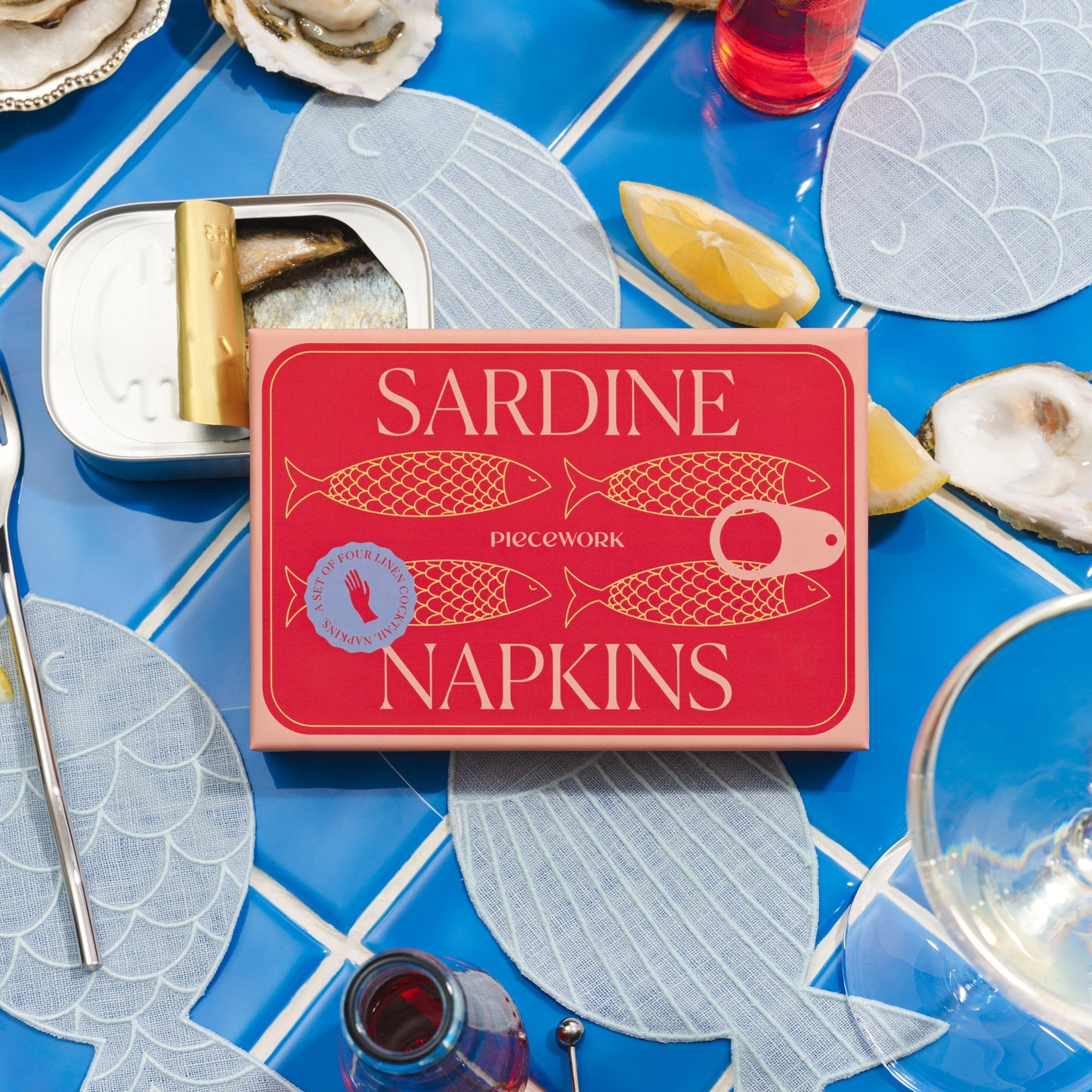 Sardine Cocktail Napkins (Set of 4)