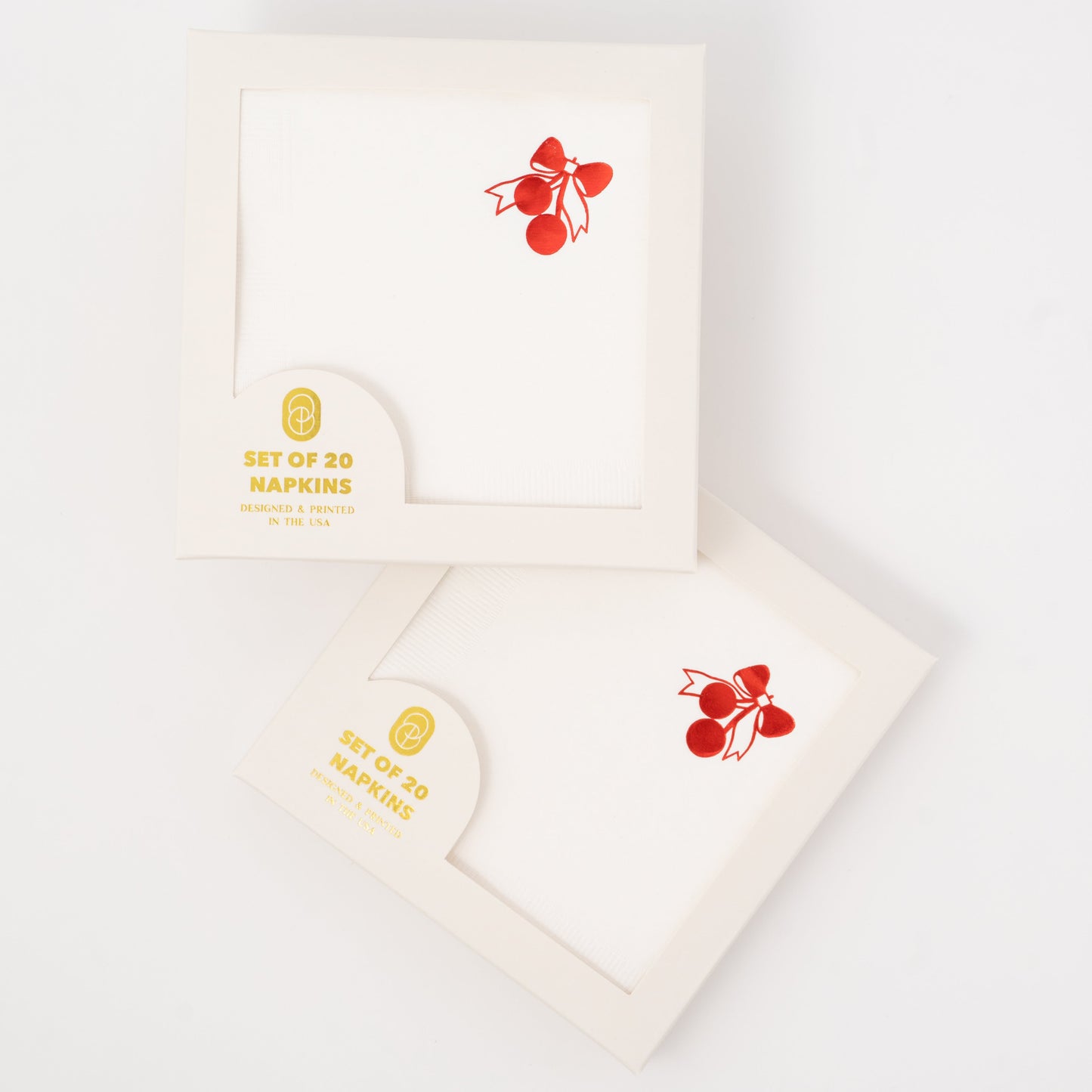 Cherry With A Bow Paper Cocktail Napkins