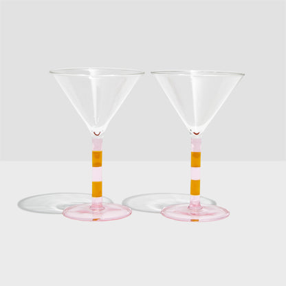 Stripe Martini Glasses (Set of 2)