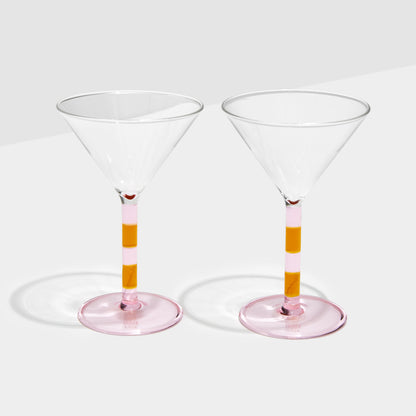 Stripe Martini Glasses (Set of 2)