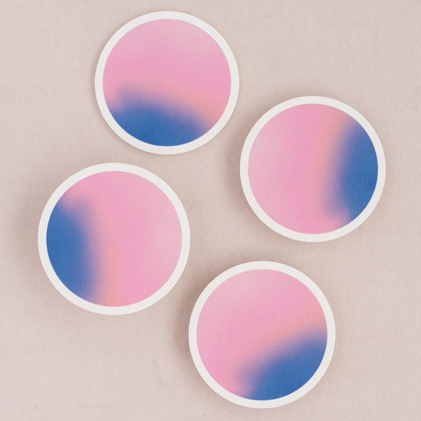 Sunrise Pink & Blue Gradient Coasters (Set of 4)